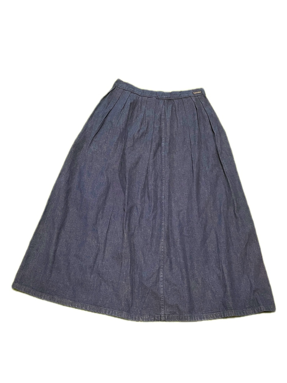 Vintage CALVIN KLEIN Womens Blue Pleated Skirt Modest Style, Midi Length